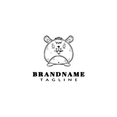 gerbil logo cartoon icon design template black isolated vector illustration