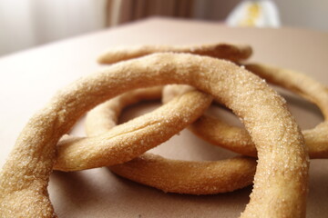 Roscón resobado from the municipality of La Vega, Cundinamarca, Colombia.  Ring shaped cookie
Roscón de la Vega, Cundinamarca, Colombia. Galleta en forma de anillo