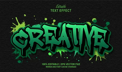 Rolgordijnen Creative Editable Text Effect Style Graffiti © Navy Graphic