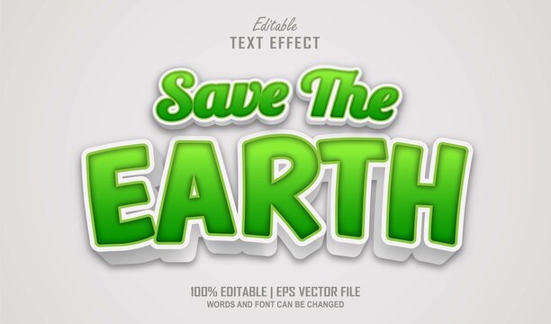 Save The Earth Editable Text Effect Style