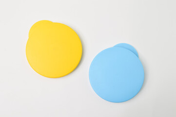 Rounds plastic lids isolated on a white background