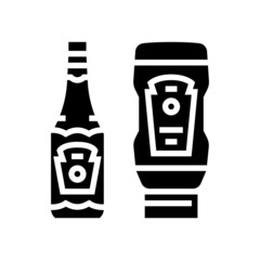 ketchup sauce bottle glyph icon vector. ketchup sauce bottle sign. isolated contour symbol black illustration