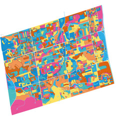Newmarket, Canada colorful high resolution art map