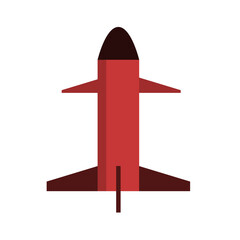 Military missile isolated on white background. Ballistic missile vector icon. Military weapon illustration. Fighter aircraft missile.