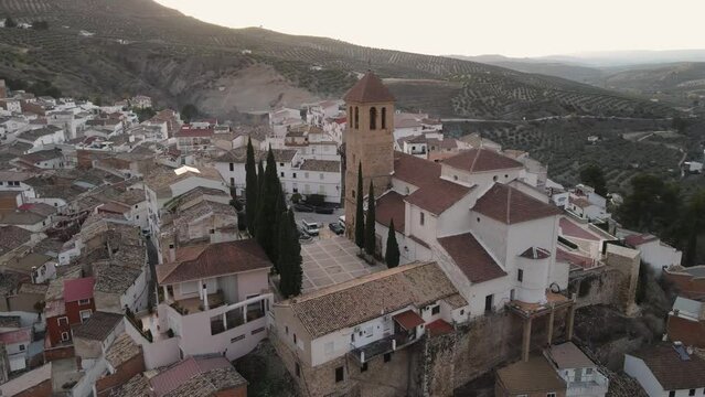 Aerial view from olive's sea in Quesada, Jaen, Spain