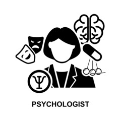 Psychologist icon isolated on white background vector illustration.
