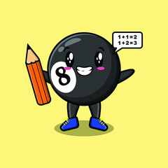 Cute cartoon basketball character is fitness with barbell in modern style design