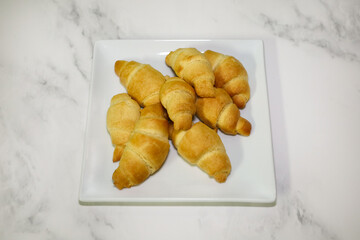 Homemade croissants made with refrigerated pre made croissant dough.