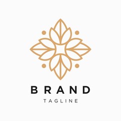 Ornament Logo Template. Premium Flower Swirl Logo. mandala ornament flower vector logo design template