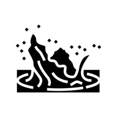 water splash glyph icon vector. water splash sign. isolated contour symbol black illustration