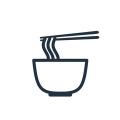 Ramen noodle icon vector isolated on a white background.  Ramen symbol for your website design, logo, UI.