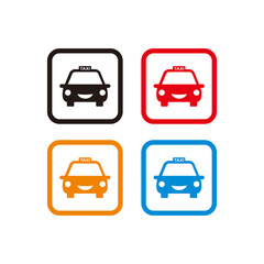 Taxi color icon vector illustration sign	