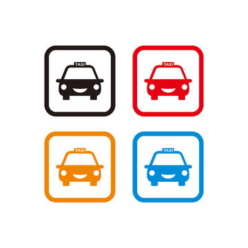 Taxi color icon vector illustration sign	