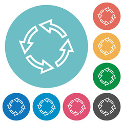 Rotate left outline flat round icons