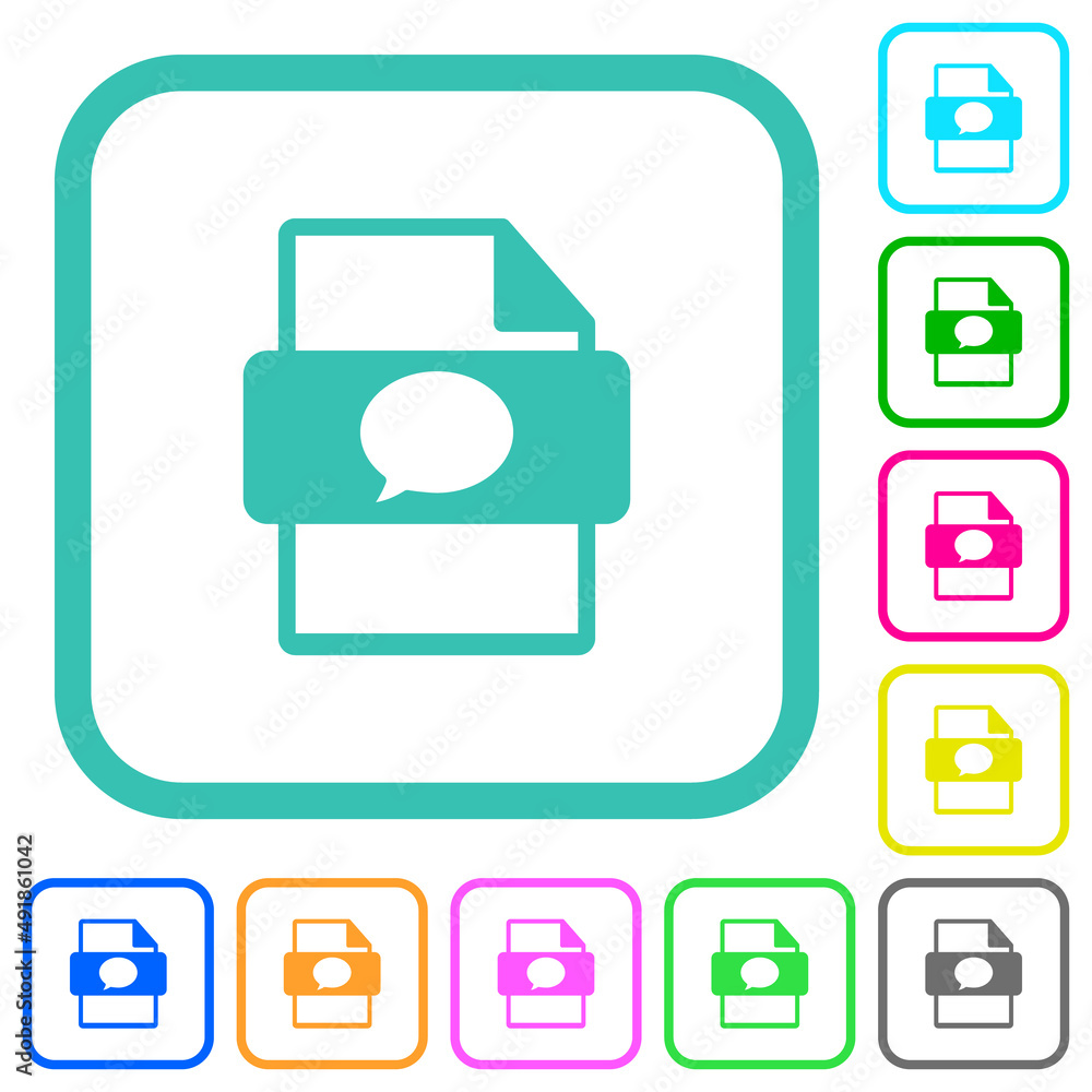 Poster message file type vivid colored flat icons