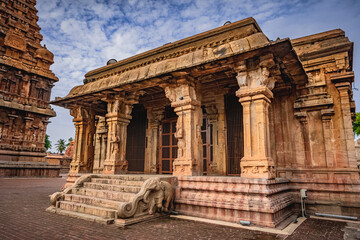 Tanjore Big Temple or Brihadeshwara Temple was built by King Raja Raja Cholan in Thanjavur, Tamil...