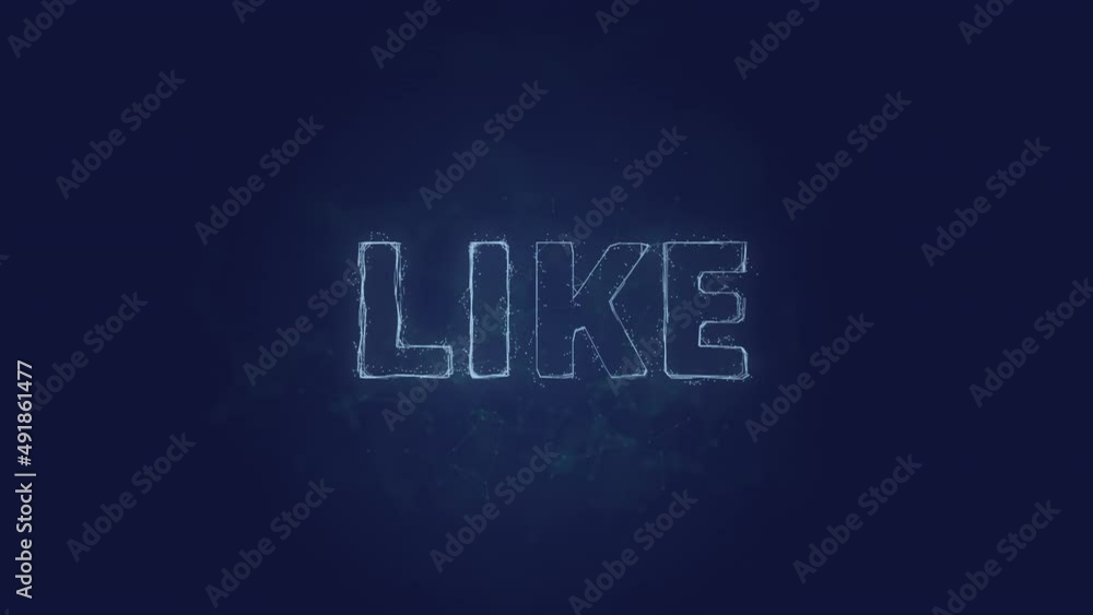 Poster Like text. Plexus with text like. Plexus. 4K video