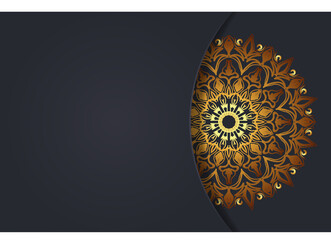 Luxurty mandala style golden pattern background.
