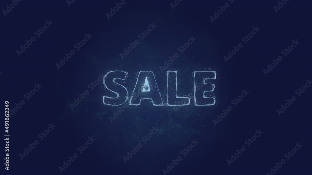 Poster sale text. plexus with text sale. plexus. 4k video