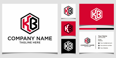 KB monogram hexagon logo design