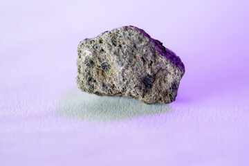 Frozen lava in the studio in front of black background photographed in Marco mode 