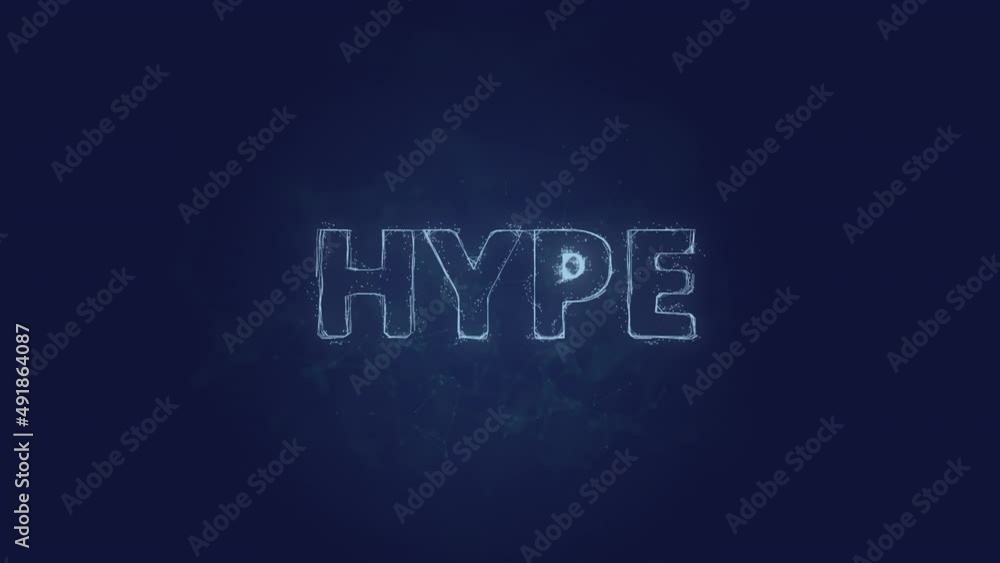 Fototapete hype text. plexus with text hype. plexus. 4k video