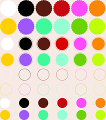 Frames, scalloped, round, cookie cutter, bright