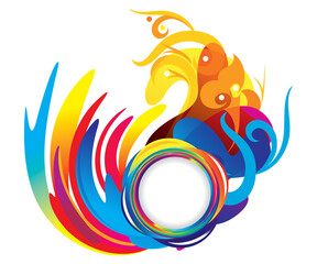 artistic creative colorful circle explode