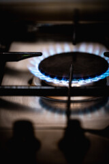 kitchen gas burner flame