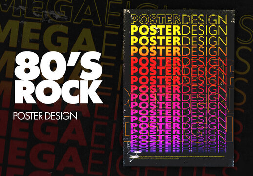 Eighties Poster Design and Text Effect