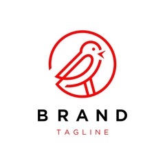 Bird logo design with simple color and line style