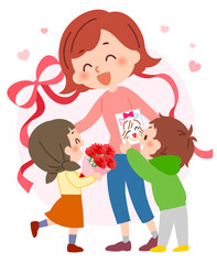 母の日の親子