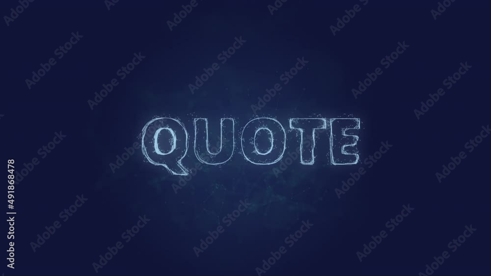 Aufkleber Quote text. Plexus with text quote. Plexus. 4K video