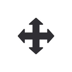 Fototapeta premium Move icon. Logo template. Extend. Resize icon. Enlarge button. Crossroads. Direction movement. Move symbol. Repulse icon. Push away sign. Direction arrows. Arrows. Traffic indicators. Drag and drop. 