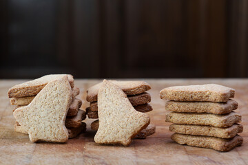 stacks of cookies in the shape of bell for easter festivity