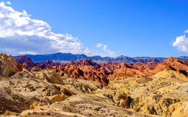 Sandstone Mountain landscape in the Southwest Nevada desert. 