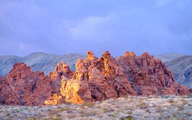 Sandstone Mountain landscape in the Southwest Nevada desert. 