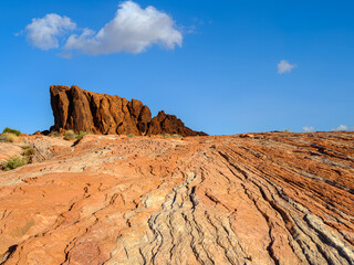 Sandstone Mountain landscape in the Southwest Nevada desert. 
