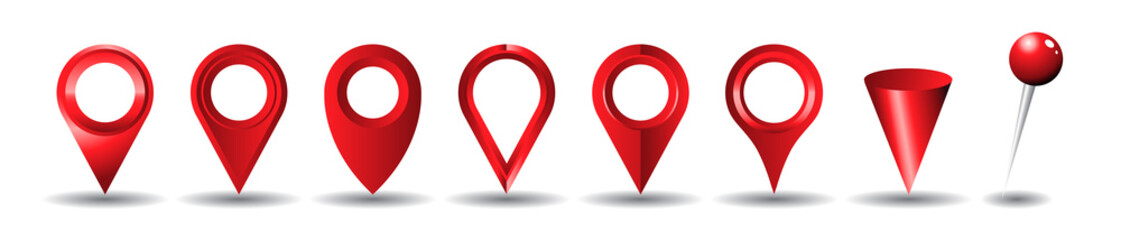 Set of location pins - vector illustration