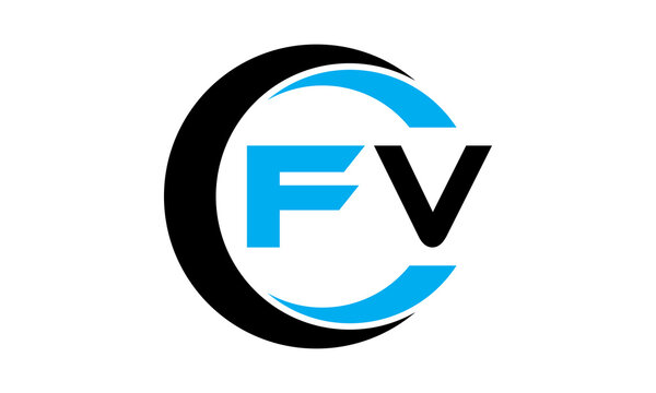 FV two letter monogram type creative circle initials letter logo design vector template.