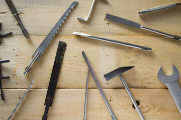 Background with many different tools