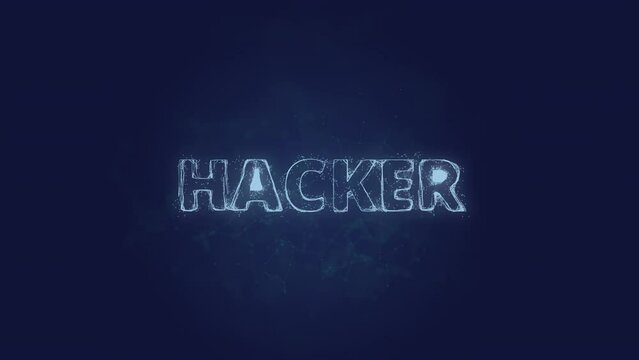 Hacker text. Plexus with text hacker. Plexus. 4K video
