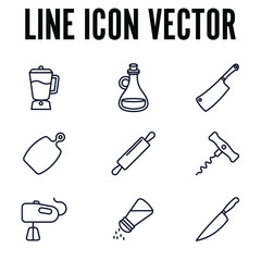 Kitchen and Cooking set icon symbol template for graphic and web design collection logo vector illustration