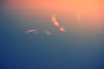 colorful dramatic sky with cloud at sunset
