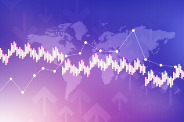 2d rendering Stock market online business concept. business Graph