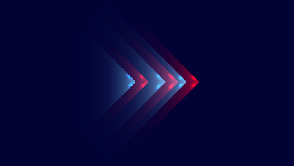 abstract technology arrow moving forward blue and red square digital, technology data, communication, and network background