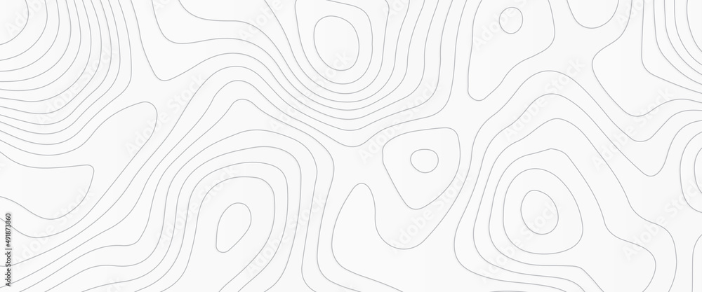 Aufkleber white wave paper curved reliefs abstract background, abstract topographic contours map on concept of