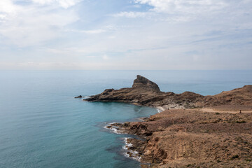 Fototapeta na wymiar the wild and rugged coastline of the Cabo de Gata Nature Reserve in Andalusia