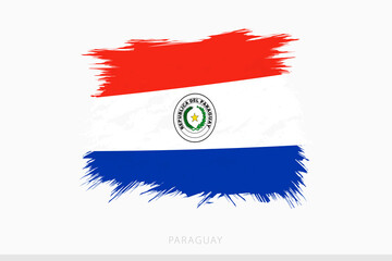 Grunge flag of Paraguay, vector abstract grunge brushed flag of Paraguay.
