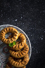 Traditional typical homemade Ramadan kaak sweets